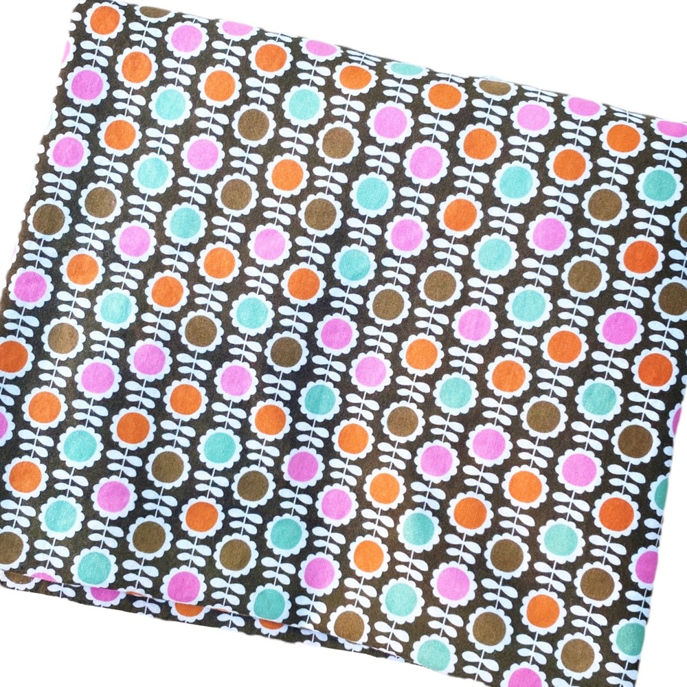 Vintage 70’s Floral Retro Brown & Pink Fabric Piece